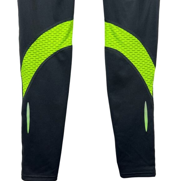 Under Armour Neon Green Dark Gray Workout Pants COMPRESION Heat Gear Small - Picture 3 of 8